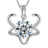 Taurus Zodiac Necklace April Birthstone Pendant Crystal - Necklaces - Aurora Tears